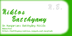 miklos batthyany business card