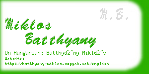 miklos batthyany business card